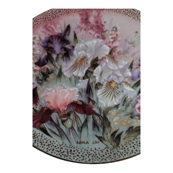 Home Decor Collector Plate Titled "Iris Quartet" By Artist Lena Liu Beautiful - Picture 3 of 5